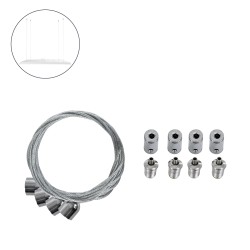GLOBOSTAR® SUSPENSION 60219 Σύστημα Κρέμασης με 4 Ρυθμιζόμενες Ντίζες & Εξαρτήματα Ειδικό για Πάνελ 60x60cm & 120x30cm - Μ1 x Π1