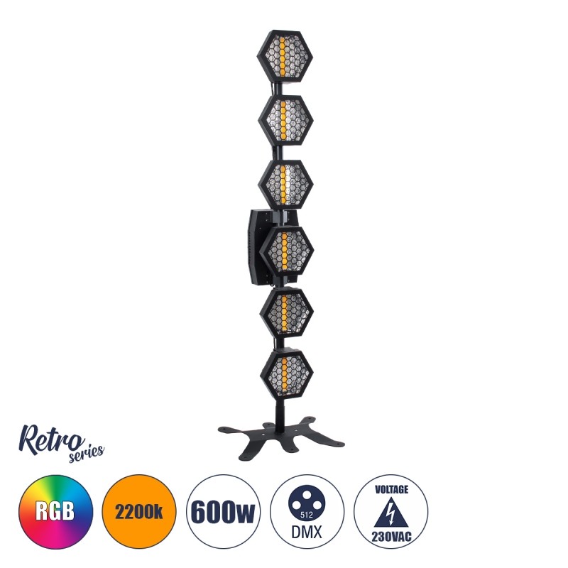 HEXA® HALO 51194 Stage Φωτιστικό Ειδικών Εφέ Digital Matrix Pixel & Blinder LED 672W 120° AC 220-240V IP20 6 x 100W COB Chip & 1