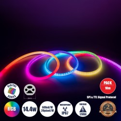 GLOBOSTAR® NEONIO-D 90756 Ψηφιακή Pixel Addressable Ταινία Neon Flex LED 14.4W/m 864lm/m 360° DC 12V Αδιάβροχο IP65 60 x SMD5050