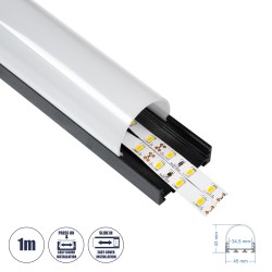 GloboStar® SURFACEPENDANT-PROFILE 70872-1M Προφίλ Αλουμινίου - Βάση & Ψύκτρα Ταινίας LED με Λευκό Γαλακτερό Κάλυμμα - Επιφανειακ