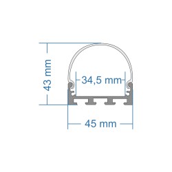 GloboStar® SURFACEPENDANT-PROFILE 70871-1M Προφίλ Αλουμινίου - Βάση & Ψύκτρα Ταινίας LED με Λευκό Γαλακτερό Κάλυμμα - Επιφανειακ