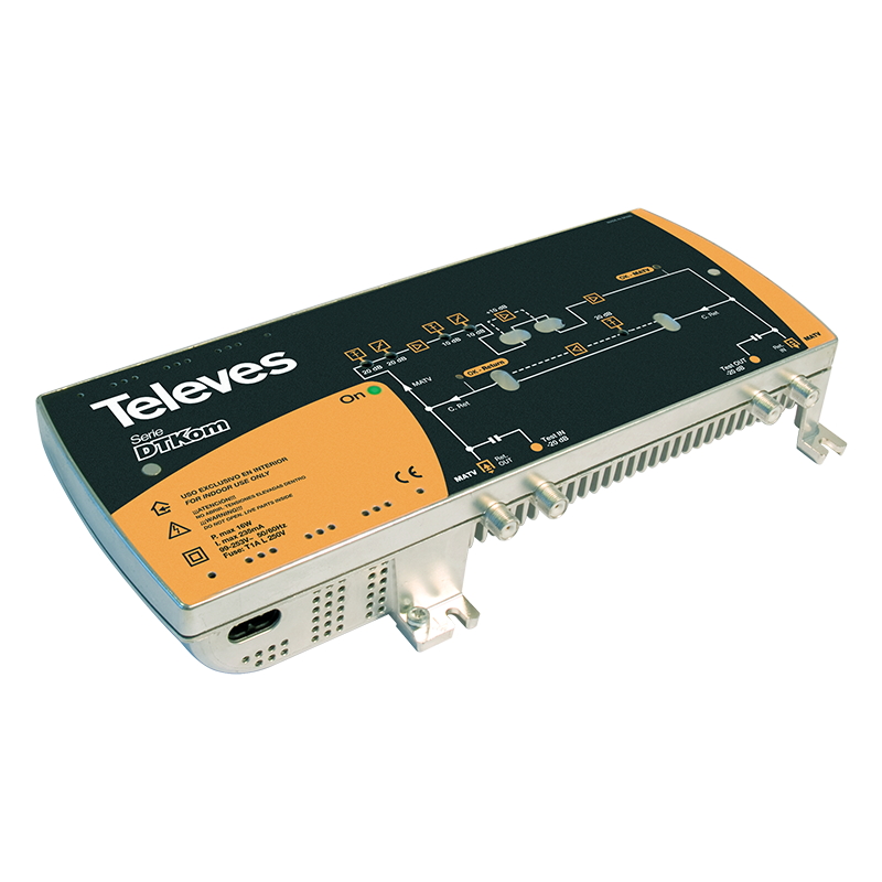 451203 DTKOM AMP.1in/1out 129dBuV RP(5-65)/MATV(1GDOCSIS)