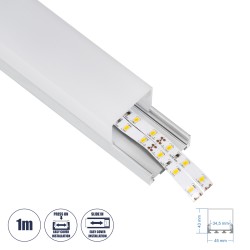 GloboStar® SURFACEPENDANT-PROFILE 70864-1M Προφίλ Αλουμινίου - Βάση & Ψύκτρα Ταινίας LED με Λευκό Γαλακτερό Κάλυμμα - Επιφανειακ