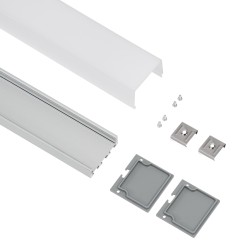GloboStar® SURFACEPENDANT-PROFILE 70864-1M Προφίλ Αλουμινίου - Βάση & Ψύκτρα Ταινίας LED με Λευκό Γαλακτερό Κάλυμμα - Επιφανειακ