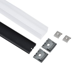 GLOBOSTAR® ALP-LINEAR GLOA 70849-1M Επιφανειακό & Κρεμαστό Προφίλ Αλουμινίου με Λευκό Γαλακτερό Πατητό Κάλυμμα για Ταινίες LED I