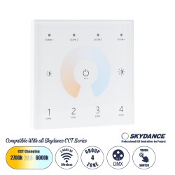GloboStar® 73160 T12 SKYDANCE Ασύρματο DMX512 Επιτοίχιο Χειριστήριο RF 2.4Ghz 4 Group για όλα τα SKYDANCE DMX512 Controller AC 1