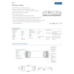 GloboStar® 73138 DA-L SKYDANCE DC DMX512 Signal Amplifier 2 Καναλιών DC 12-48V - IP20 Μ17.5 x Π4.5 x Υ2.5cm - 5 Χρόνια Εγγύηση