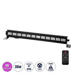 GLOBOSTAR® UVBAR 79660 Μπάρα Φωτισμού με IR Ασύρματο Χειριστήριο LED 36W 120° AC 220-240V IP20 Ultraviolet UV Black Light DMX512