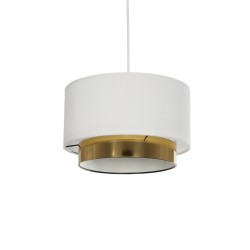 GLOBOSTAR® BASIL 204-0173 Μοντέρνο Κρεμαστό Φωτιστικό Οροφής με Ντουί 1 x E27 AC 220-240V IP20 - Μπεζ & Χρυσό - Μ30 x Π30 x Υ20c