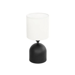 GLOBOSTAR® LOREN 204-0138 Μοντέρνο Επιτραπέζιο Φωτιστικό Πορτατίφ με Ντουί 1 x E14 AC 220-240V IP20 - Μαύρο & Εκρού - Μ15,5 x Π1