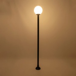 GLOBOSTAR® AGROS 61597 Φωτιστικό Κολωνάκι Κήπου με Ντουί 1 x E27 AC 220-240V Αδιάβροχο IP65 - Λευκό & Μάυρο - Μ30 x Π30 x Υ240cm