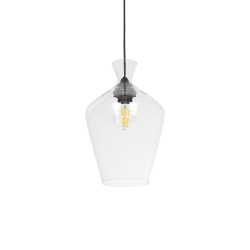 GLOBOSTAR® BALU 206-0040 Μοντέρνο Κρεμαστό Φωτιστικό Οροφής με Ντουί 1 x E27 AC 220-240V IP20 - Διάφανο - Μ20 x Π20 x Υ32cm