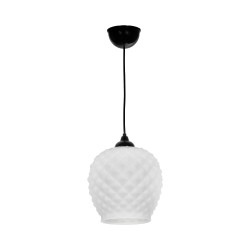 GLOBOSTAR® KEGEL 206-0005 Μοντέρνο Κρεμαστό Φωτιστικό Οροφής με Ντουί 1 x E27 AC 220-240V IP20 - Λευκό - Μ19 x Π19 x Υ19cm