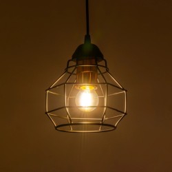 GLOBOSTAR® BUR 204-0180 Μοντέρνο Κρεμαστό Φωτιστικό Οροφής Μονόφωτο 1 x E27 AC 220-240V IP20 Μαύρο - Μ16 x Π16 x Υ19cm