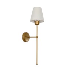 GLOBOSTAR® LING 204-0189 Μοντέρνο Φωτιστικό Τοίχου - Απλίκα με Ντουί 1 x E27 AC 220-240V IP20 - Χρυσό & Μπεζ - Μ14 x Π21 x Υ54cm