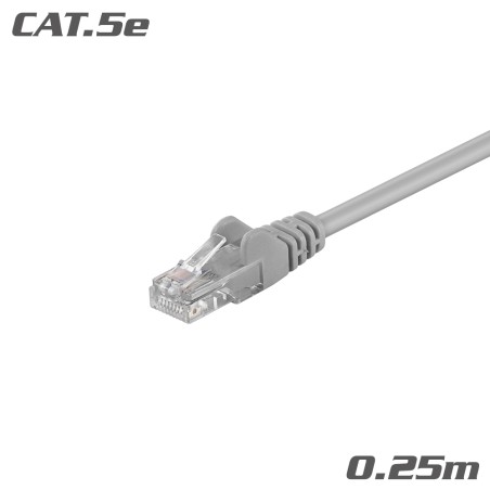 68611 ΚΑΛΩΔΙΟ Patch Cat.5e U/UTP CCA Grey 0.25m