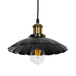 GLOBOSTAR® MARGI 999-0229 Vintage Κρεμαστό Φωτιστικό Οροφής με Ντουί 1 x E27 AC 220-240V IP20 - Μαύρο & Χρυσό - Μ26 x Π26 x Υ14c