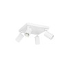 kelvo® SPOTA KLV-101-0147 Κινούμενο Φωτιστικό Σποτ Οροφής για 4 Λάμπες MR16 με Ντουί GU10 AC 220-240V IP20 - Λευκό Ματ - Μ26 x Π