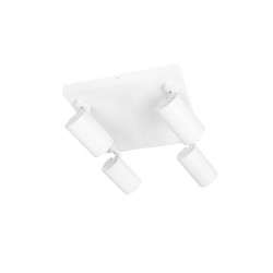 kelvo® SPOTA KLV-101-0147 Κινούμενο Φωτιστικό Σποτ Οροφής για 4 Λάμπες MR16 με Ντουί GU10 AC 220-240V IP20 - Λευκό Ματ - Μ26 x Π