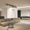 kelvo® SPOTA KLV-101-0142 Κινούμενο Φωτιστικό Σποτ Οροφής για 5 Λάμπες MR16 με Ντουί GU10 AC 220-240V IP20 - Μαύρο Ματ - Μ79.5 x