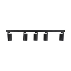 kelvo® SPOTA KLV-101-0142 Κινούμενο Φωτιστικό Σποτ Οροφής για 5 Λάμπες MR16 με Ντουί GU10 AC 220-240V IP20 - Μαύρο Ματ - Μ79.5 x