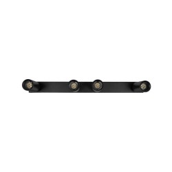 kelvo® SPOTA KLV-101-0140 Κινούμενο Φωτιστικό Σποτ Οροφής για 4 Λάμπες MR16 με Ντουί GU10 AC 220-240V IP20 - Μαύρο Ματ - Μ64 x Π