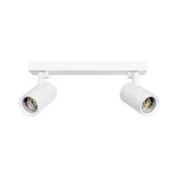 kelvo® SPOTA KLV-101-0137 Κινούμενο Φωτιστικό Σποτ Οροφής για 2 Λάμπες MR16 με Ντουί GU10 AC 220-240V IP20 - Λευκό Ματ - Μ30 x Π