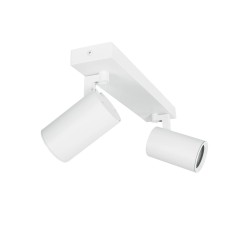 kelvo® SPOTA KLV-101-0137 Κινούμενο Φωτιστικό Σποτ Οροφής για 2 Λάμπες MR16 με Ντουί GU10 AC 220-240V IP20 - Λευκό Ματ - Μ30 x Π