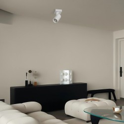 kelvo® SPOTA KLV-101-0135 Κινούμενο Φωτιστικό Σποτ Οροφής για Λάμπα MR16 με Ντουί GU10 AC 220-240V IP20 - Λευκό Ματ - Μ7 x Π6 x 