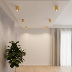 kelvo® AKIRA KLV-101-0027 Κινούμενο Φωτιστικό Downlight Σποτ για Λάμπα MR16 με Ντουί GU10 AC 220-240V IP20 - Χρυσό Βούρτσας - Μ8