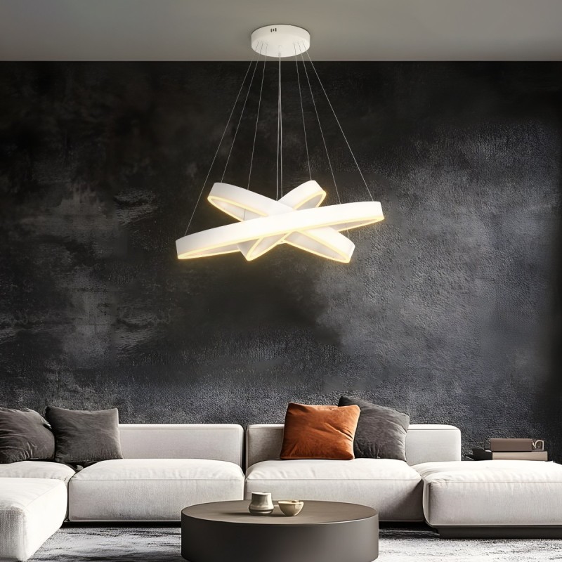 kelvo® VENOM KLV-101-0200-V2 Κρεμαστό Φωτιστικό Οροφής LED 120W 12000lm 120° AC 220-240V IP20 Ρυθμιζόμενο Λευκό CCT με Χειριστήρ