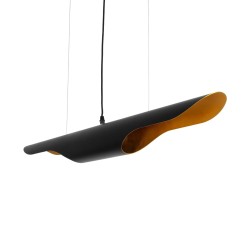 GLOBOSTAR® ESTERINA 999-0180 Μοντέρνο Κρεμαστό Φωτιστικό Οροφής με Ντουί 2 x E27 AC 220-240V IP20 - Μαύρο & Χρυσό - Μ100 x Π10 x