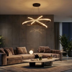 kelvo® DIAMOND KLV-101-0139-V2 Κρεμαστό Φωτιστικό Οροφής LED 120W 12000lm 180° AC 220-240V IP20 Ρυθμιζόμενο Λευκό CCT με Χειριστ