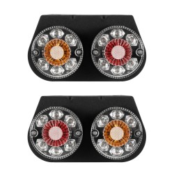 GLOBOSTAR® TAILIGHT 999-0251 Πίσω Φανάρι Οχημάτων LED 9W 360lm 180° DC 24V Αδιάβροχο IP66 Πορτοκαλί & Κόκκινο & Ψυχρό Λευκό 6000