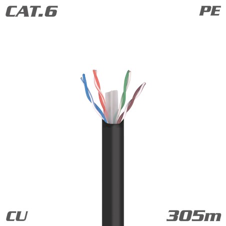 212201 Data Cable U/UTP DK6000 Cat.6 Fca Cu PE Black 305m
