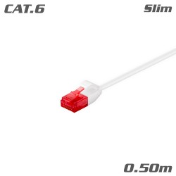 93691 ΚΑΛΩΔΙΟ Patch Slim Cat.6 U/UTP CU White 0.50m