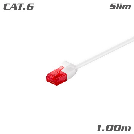 93692 Patch Cable Slim Cat.6 U/UTP CU White 1.00m