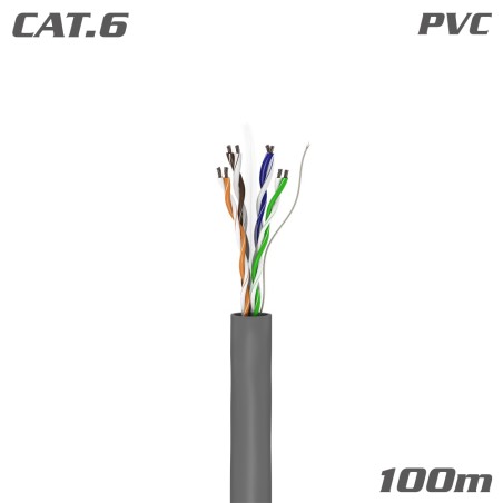 93884 ΚΑΛΩΔΙΟ Δικτύου U/UTP Cat.6 CCA PVC Grey 100m