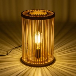 GLOBOSTAR® NOMAD 02000 Boho Επιτραπέζιο Φωτιστικό Πορτατίφ με Ντουί 1 x E27 AC 220-240V IP20 - Μπεζ - Μ20 x Π20 x Υ30cm