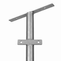 GLOBOSTAR® HELIOS-280 GLB-000-0001 Μεταλλικός Γαλβανισμένος Στύλος Φωτισμού για Φωτοβολταϊκό Προβολέα Εξωτερικού Χώρου - Ασημί Γ