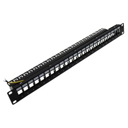 533187 Patch Panel Keystone 19'' 1U up to 24-ports RJ45 w. Cable Holder