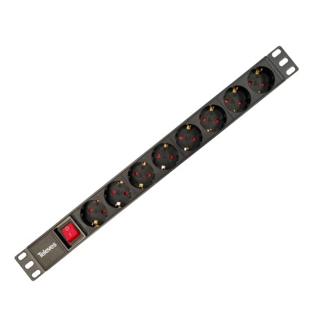 533001 PDU Outlet Strip 19'' 1U Alu 8 Schuko 16A 3840W w. Switch