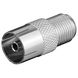 11840 F-Adapter: F female - Coaxial female, zinc