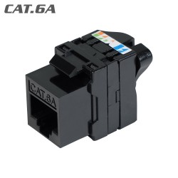209925 Keystone Jack RJ45 UTP Cat.6A Female 180° Tool-Free black