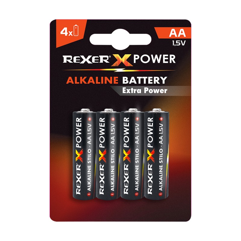 RXBA2-AA04P Rexer Alkaline Batteries AA 1.5V 4pcs