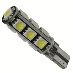 GloboStar® T10 W5W 21540 Λαμπτήρας LED T10 Can Bus με 13 SMD 5050 3.22W DC 12V IP20 660lm 120° Ψυχρό Λευκό