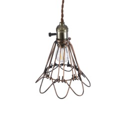 GLOBOSTAR® FLOWERON 01180 Vintage Κρεμαστό Φωτιστικό Οροφής με Ντουί 1 x E27 AC 220-240V IP20 - Χάλκινο & Μπρούτζινο - Μ10 x Π10