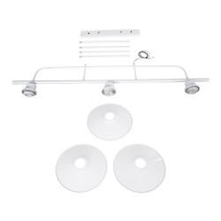 GLOBOSTAR® REGAL 01010 Vintage Φωτιστικό Οροφής με Ντουί 3 x E27 AC 220-240V IP20 - Λευκό - Μ110 x Π26 x Υ75cm