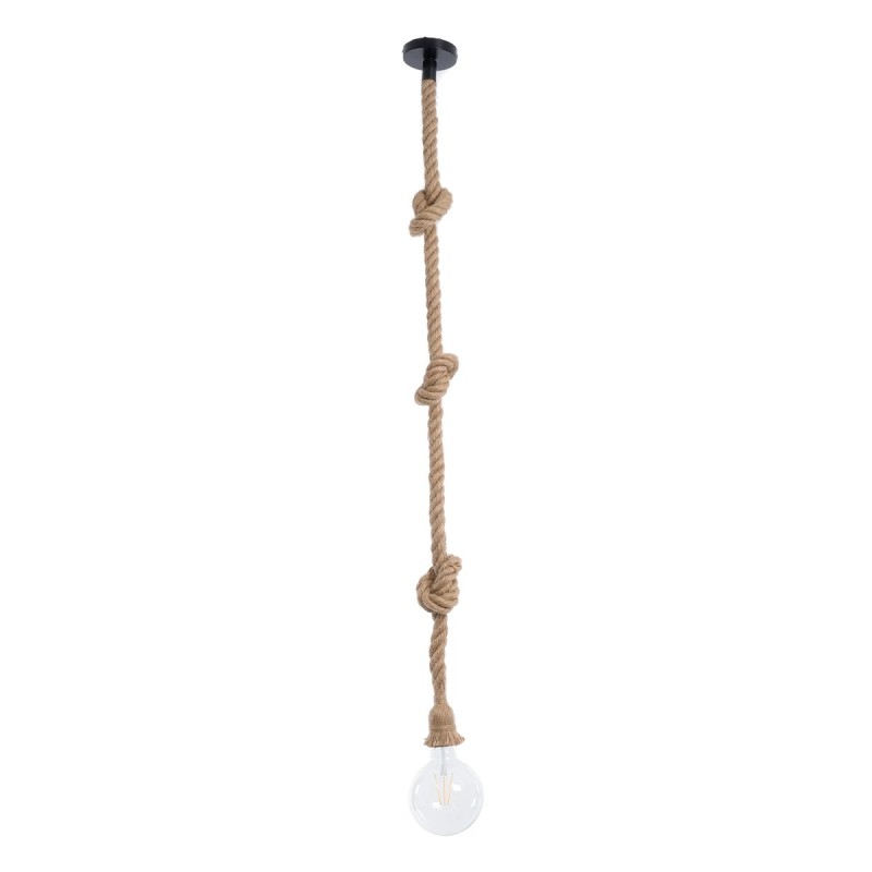 GLOBOSTAR® ROPE 01018 Boho Κρεμαστό Φωτιστικό Οροφής με Ντουί 1 x E27 AC 220-240V IP20 - Μπεζ - Μ3.5 x Π3.5 x Υ200cm