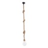 GLOBOSTAR® ROPE 01018 Boho Κρεμαστό Φωτιστικό Οροφής με Ντουί 1 x E27 AC 220-240V IP20 - Μπεζ - Μ3.5 x Π3.5 x Υ200cm